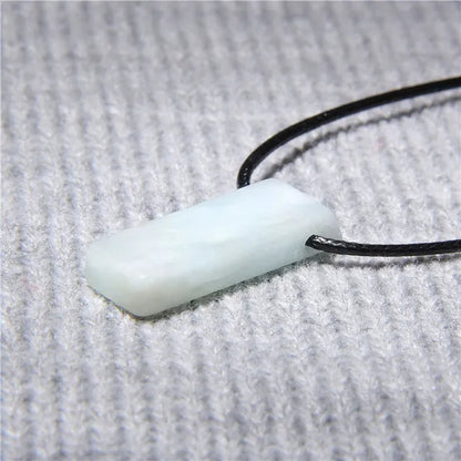 Unique Design Stone Pendant Necklace Fashion Black Rope Natural Stone Aquamarine Amethyst Citrine Beads Necklace Men Women Jewelry