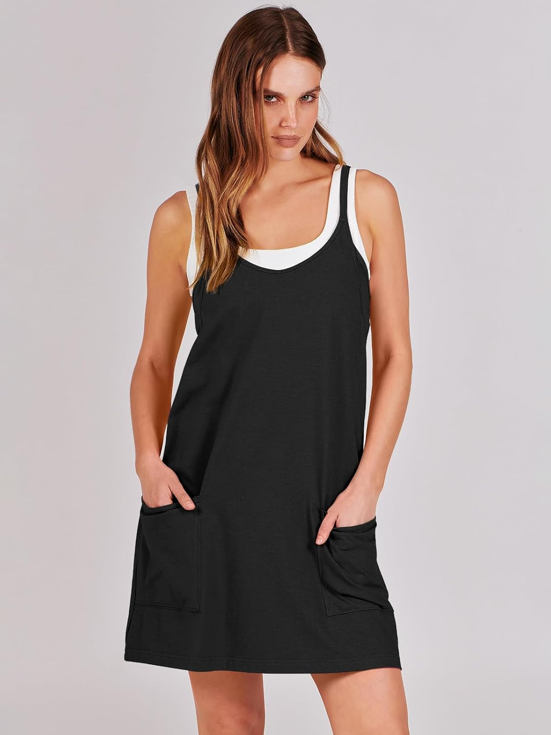 Women Summer Mini Romper Dress Workout Tennis Active Sports Athletic Outfits Built in Shorts Trendy Vacation - WORLD TIME VISITS