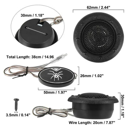 Car Tweeter Speaker Mini Car Audio Tweeters Replacement of Old Part for Car Audio Systems Black