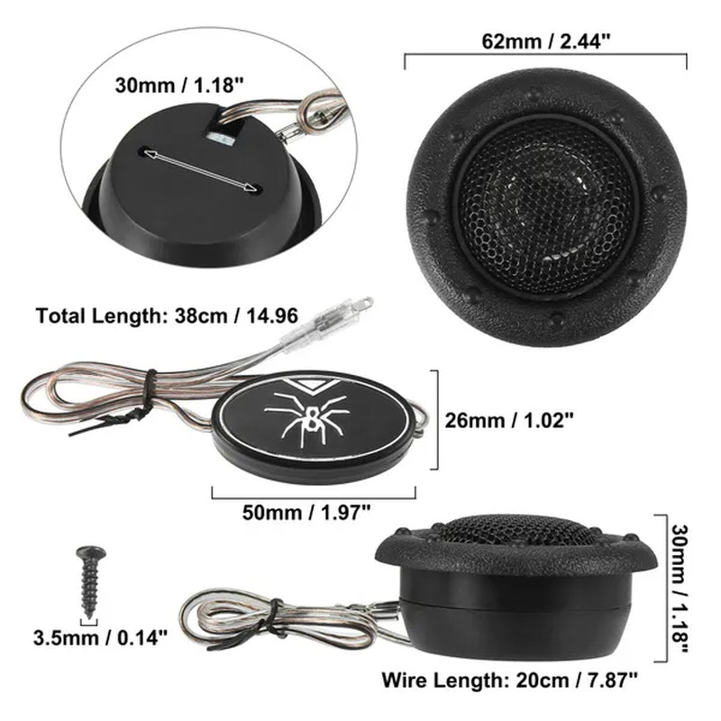 Car Tweeter Speaker Mini Car Audio Tweeters Replacement of Old Part for Car Audio Systems Black