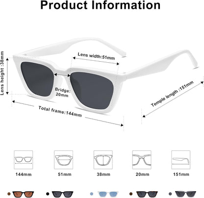Polarized Narrow Square Cateye Sunglasses for Women Retro Trendy Driving Glasses SJ2169