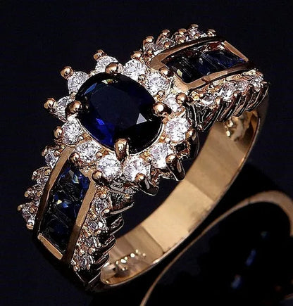 Jewelry Women Men's Blue Crystal Cubic Zirconia Engagement Wedding Rings Sz 7 8 9 10 11 - WORLD TIME VISITS