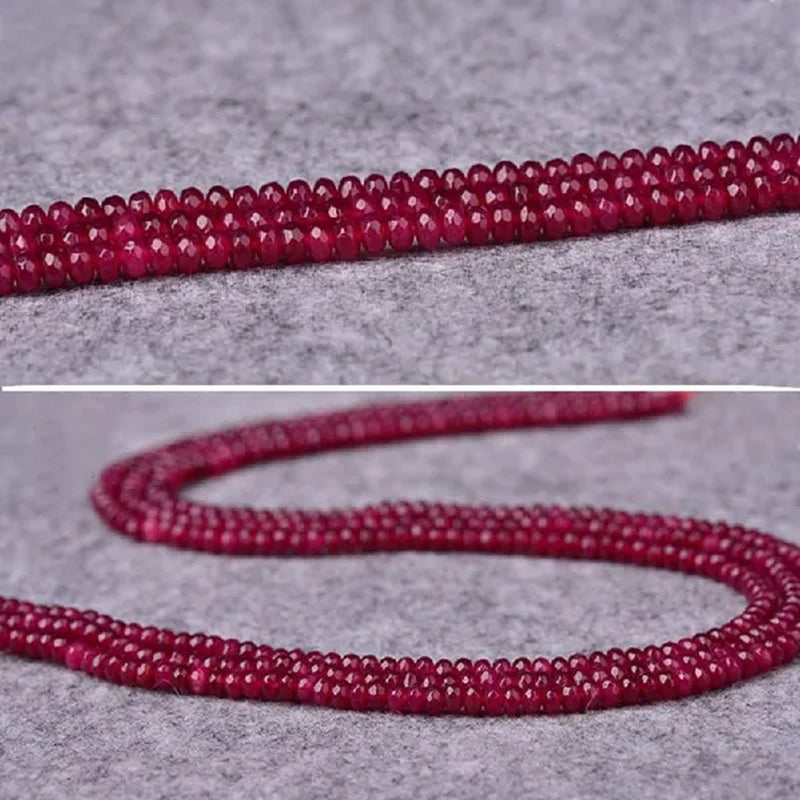 4MM Natural Brazilian Ruby Faceted Round Loose Beads Gemstone