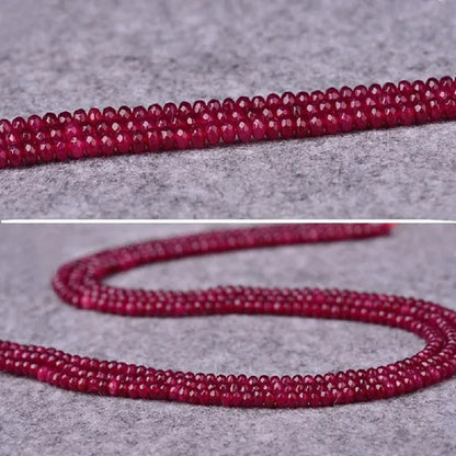 4MM Natural Brazilian Ruby Faceted Round Loose Beads Gemstone
