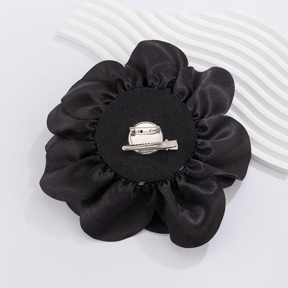 Dainty Satin Fabric Rose Flower Brooches 7.5In Extra Large Big Camellia Flower Brooches Lapel Pins for Women Wedding Party Dance Dress Clothes Accessories