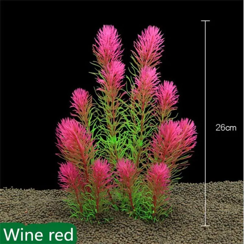 26cm Green PVC Material Simulation Artificial Water Grass Flower Water Fish Tank Aquarium Landscape Decoration Flowers Accessories