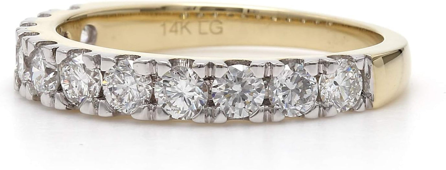 14K Yellow Gold Lab-Grown Diamond Wedding Ring Band (1.00 Cttw, F-G Color, VS-SI Clarity) - WORLD TIME VISITS