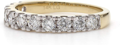 14K Yellow Gold Lab-Grown Diamond Wedding Ring Band (1.00 Cttw, F-G Color, VS-SI Clarity) - WORLD TIME VISITS