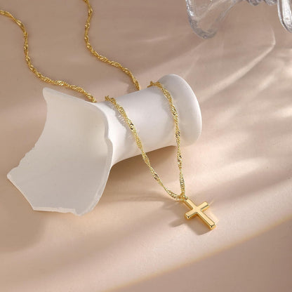 Gold Cross Necklace for Women Layered 14K Gold Plated Chain Cross Necklace Stackble Charm Cute Necklaces for Women Trendy Jewelry Gifts