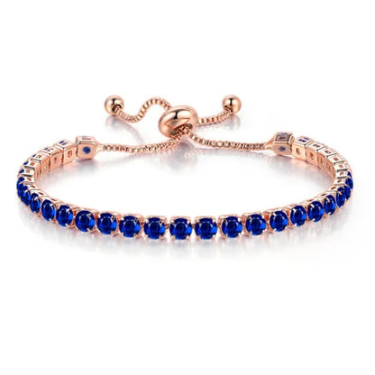 European and American Women Exquisite Diamond Crystal Push Pull Bracelet Nine Color Light Luxury Micro-inlaid Zircon Simple Adjustable Student Bracelet for Women crystal bracelet for women