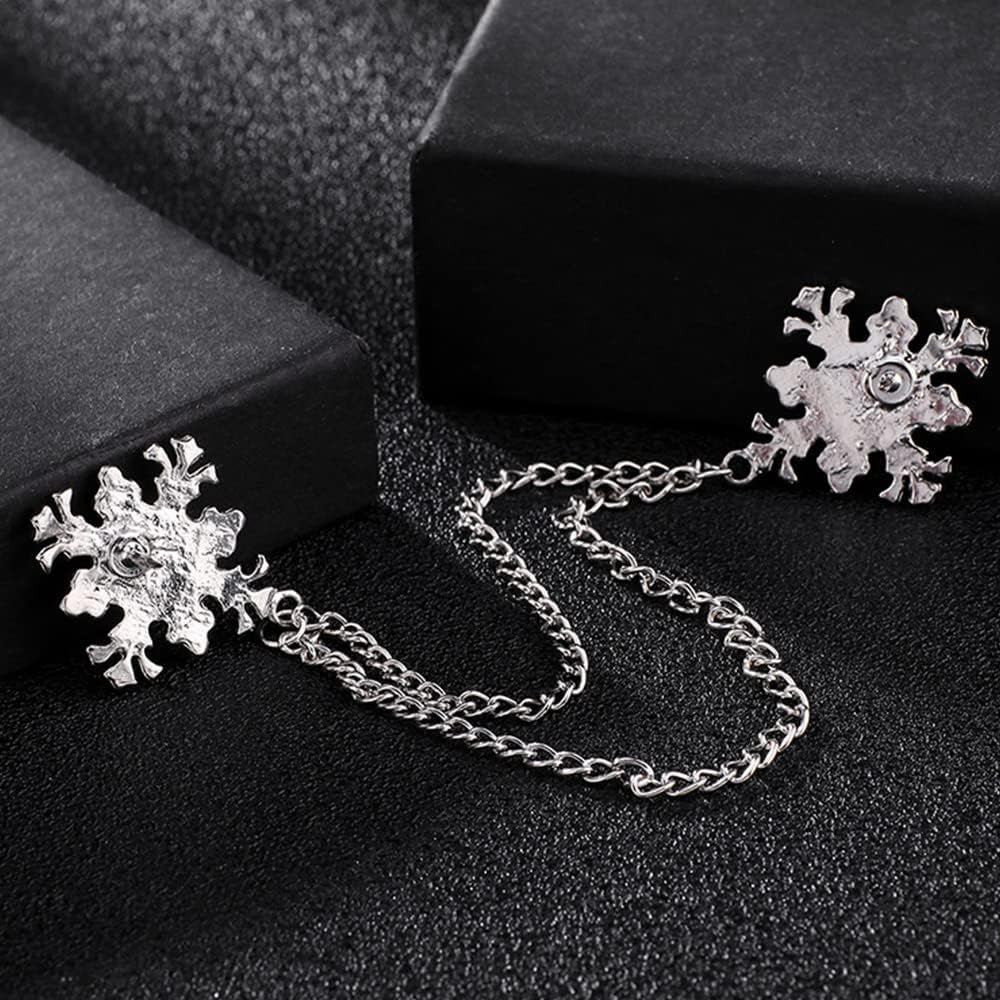 2 Pcs Men'S and Women'S Shirt Collar Tassel Rhinestone Accessories Diamond Crossing Collar Chain Fashion Versatile Suit Brooch(Multi -Color Optional)