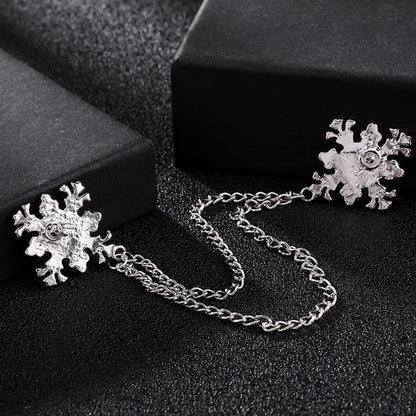 2 Pcs Men'S and Women'S Shirt Collar Tassel Rhinestone Accessories Diamond Crossing Collar Chain Fashion Versatile Suit Brooch(Multi -Color Optional)