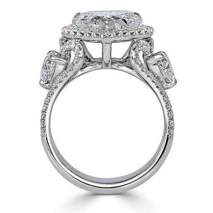Gorgeous Exquisite Heart Rings for Women White Crystal Zircon Jewelry Fashion Bride Engagement Wedding Party Gift