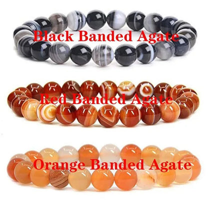 6mm 8mm Natural Stone Chakra Beaded Charm Bracelets Tiger Eye Amethyst Lapis Lazuli Healing Beads Bracelet Women Yoga Jewelry
