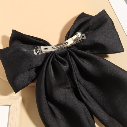 Women'S Satin Hair Accessories: Long Ribbon Hair Pins with Big Bows for Party and Daily Wear