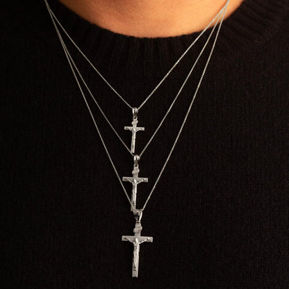 Sacred Symbolism: Embrace Faith Sterling Silver Cross Pendant - Choose Your Perfect Size (S-L)