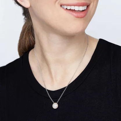 0.20 CT. T.W. Diamond Halo Pendant and Earring Set in Sterling Silver and 14K Yellow Gold
