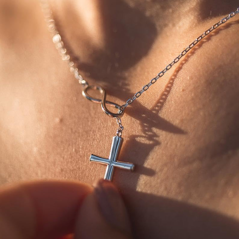 925 Sterling Silver Faith Hope Love Infinity Cross Pendant Necklace for Women Christian Birthday Christmas Jewelry