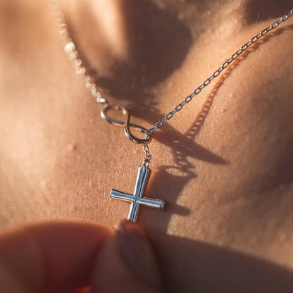 925 Sterling Silver Faith Hope Love Infinity Cross Pendant Necklace for Women Christian Birthday Christmas Jewelry