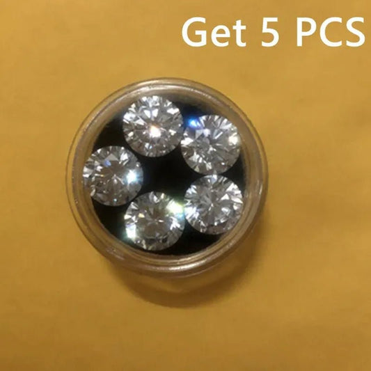 5PCS Excellent AAAAA Brilliant Cut E - F Gorgeous 10.0Mm White Color round Brilliant Cut Moissanites Loose Stone VVS - WORLD TIME VISITS