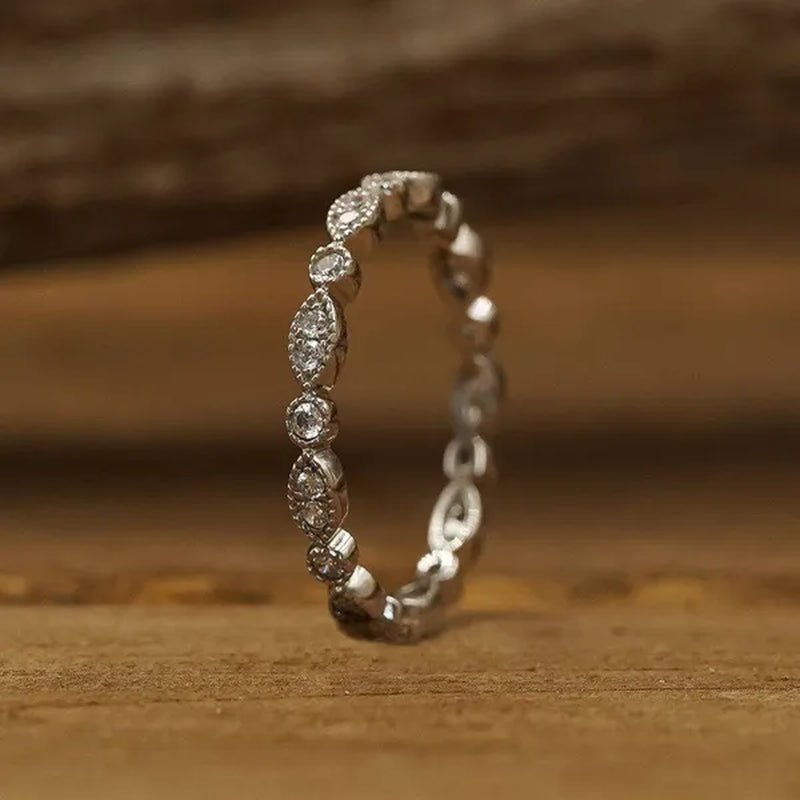 5Pcs/Set Exquisite Design Glamour Woman Fashion Jewelry Elegant Natural White Sapphire Diamond Turquoise Ring Wedding Engagement Anniversary Ring Size US4-11