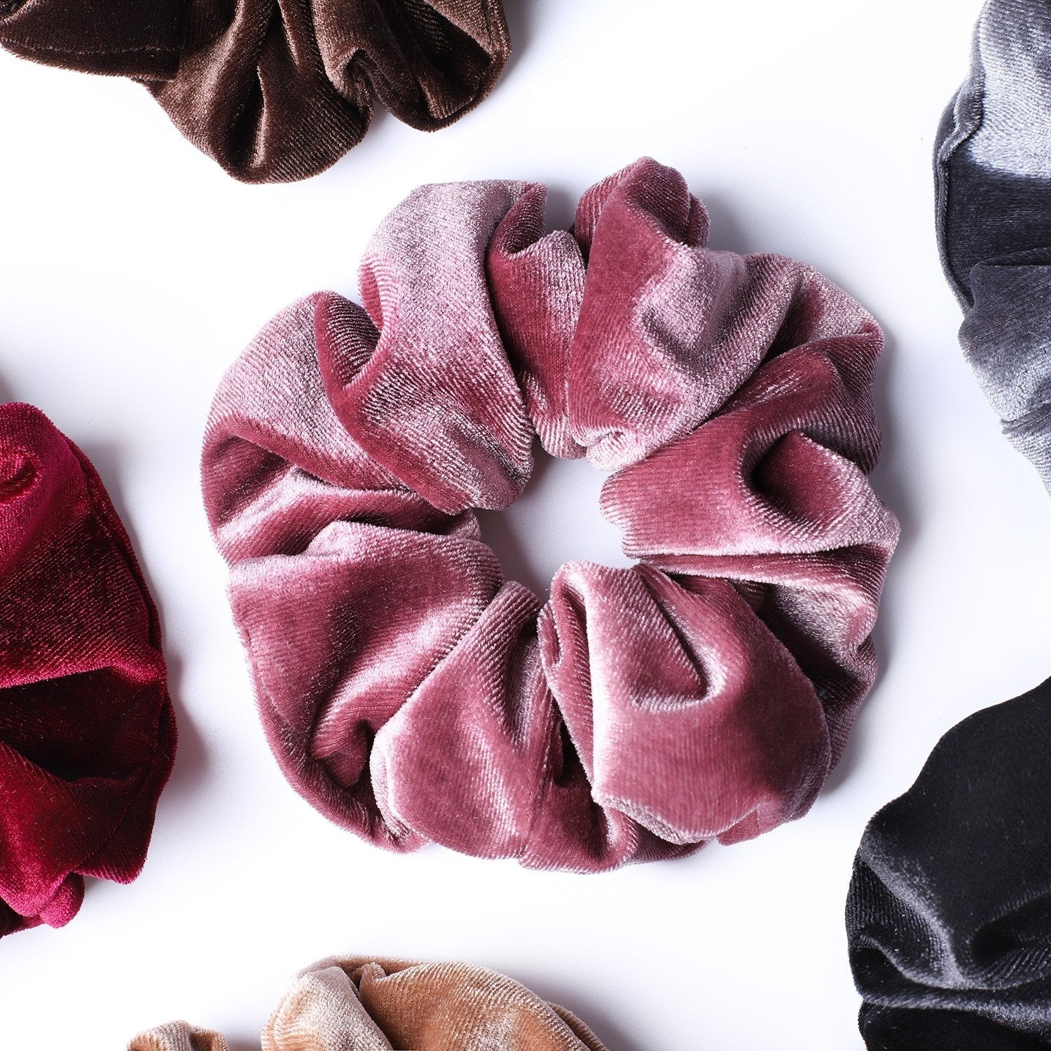 6 Big Hair Scrunchies Velvet Elastics Large Hair Bobble Scrunchy Hair Bands Women Soft Hair Ties, 6 Colors - WORLD TIME VISITS