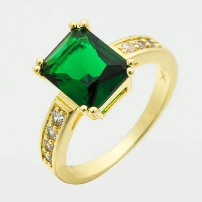 6 - Color Natural 3.58CT White/Alexandrite/Sapphire/Pink/Emerald/Ruby Diamond 14K Yellow Gold Ring Size 6 - 10 - WORLD TIME VISITS