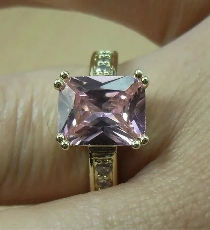 6-Color Natural 3.58CT White/Alexandrite/Sapphire/Pink/Emerald/Ruby Diamond 14K Yellow Gold Ring Size 6-10