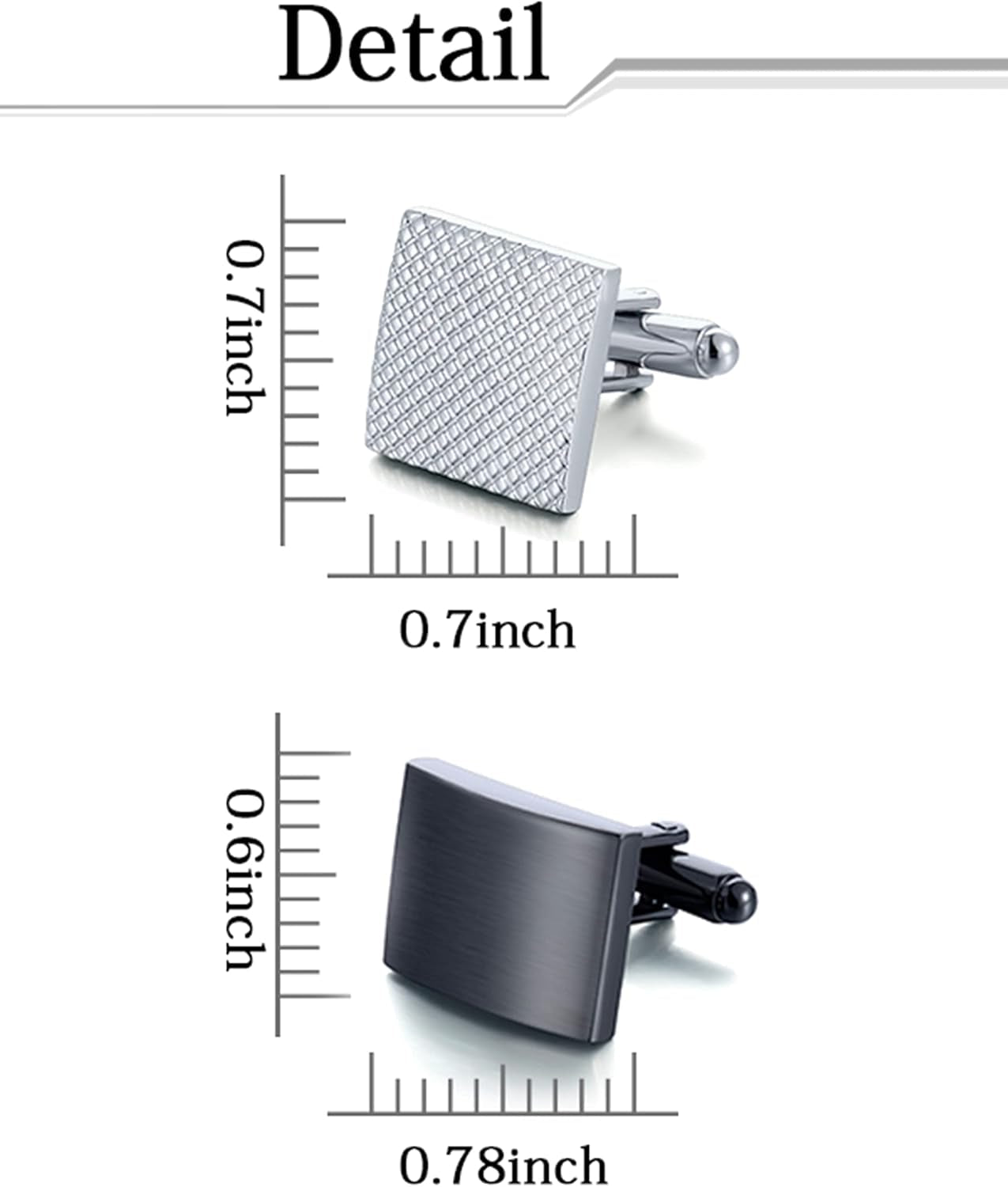 6 Pairs Cufflinks Classic Striped Disc Square Spherical Knot CZ Rectangle Cylindrical Cufflinks Set for Men - WORLD TIME VISITS