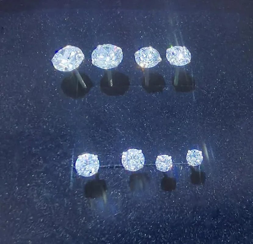 6 Pairs Stud Earrings Set, Hypoallergenic Cubic Zirconia Silver Earrings 3-8Mm