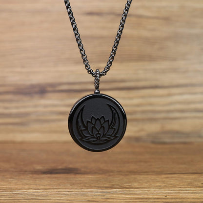 Religious Jewelry Obsidian Stone Necklace