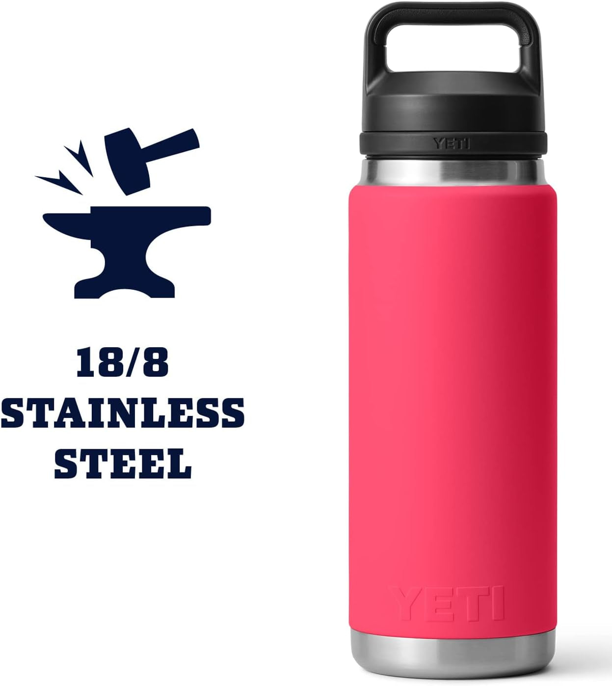 Rambler 26 Oz Bottle, Vacuum Insulated, Leakproof, Stainless Steel with Chug Cap