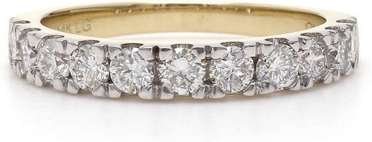 14K Yellow Gold Lab-Grown Diamond Wedding Ring Band (1.00 Cttw, F-G Color, VS-SI Clarity) - WORLD TIME VISITS
