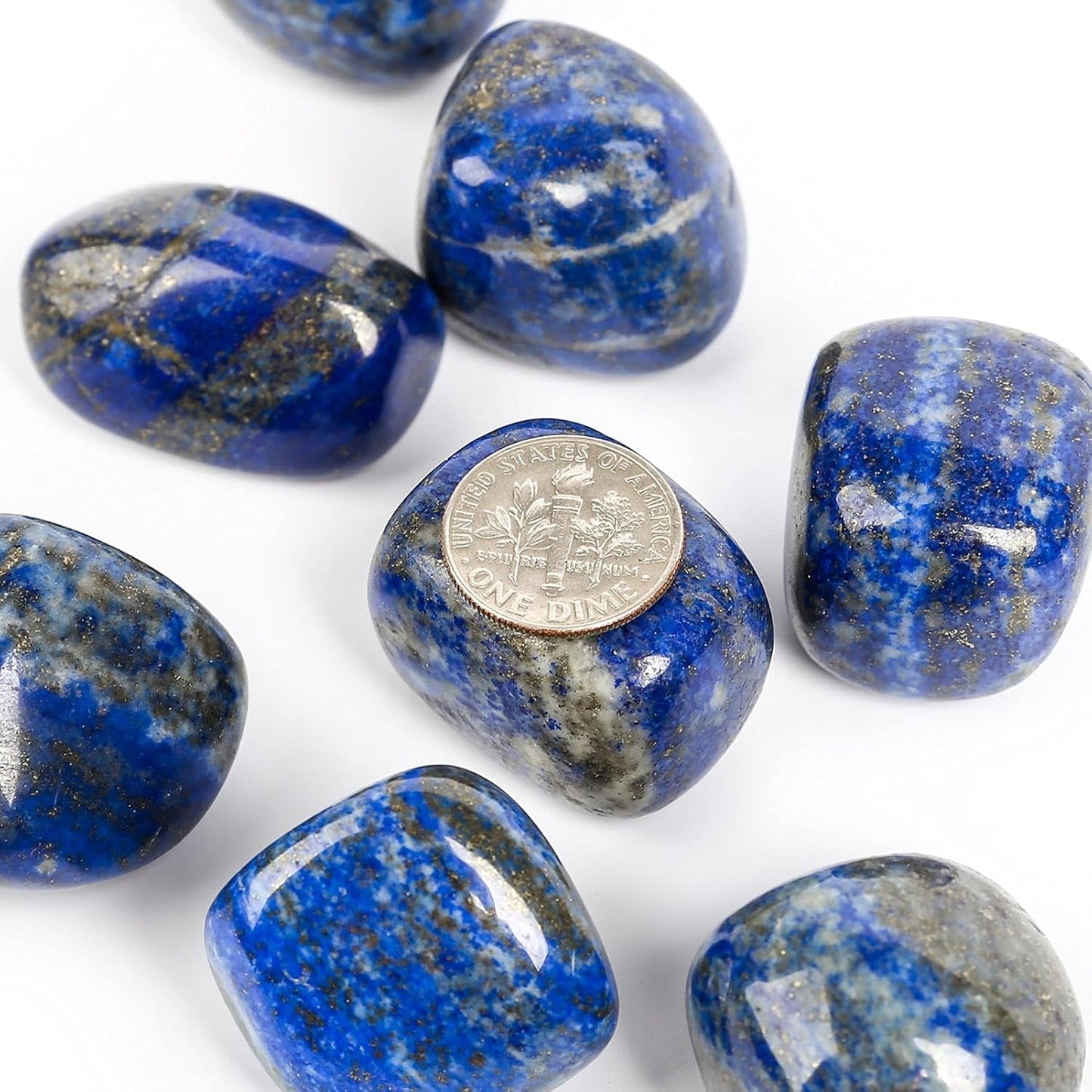 1/2 Lb Tumbled Lapis Lazuli Stones for Wicca, Reiki, and Energy Crystal Healing, Natural Lapis Lazuli from Afghanistan