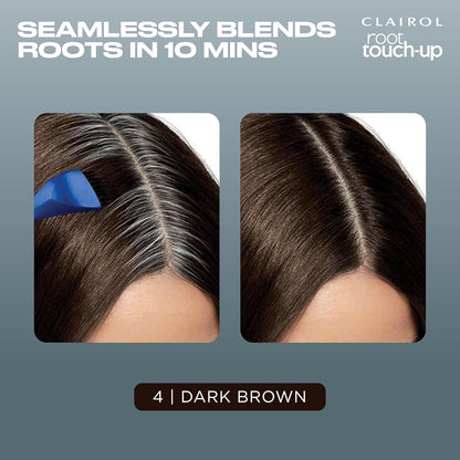 Root Touch-Up by Nice'N Easy Permanent Hair Dye, 4 Dark Brown Hair Color, Pack of 2