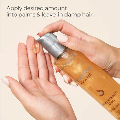L'ANZA Healing Volume Zero Weight Gel, Extra Hold Hair Gel Dramatically Boosts Shine, Volume, and Thickness of Fine Flat Hair, and Styling Gel for Edge Control, Braiding & Hair Styling (6.8 Fl Oz)