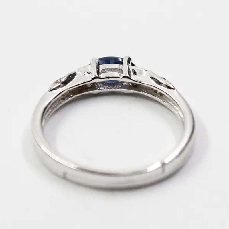 Hotsale natural sapphire ring 3*6mm natural sapphire gemstone silver ring solid 925 silver sapphire ring from Chinese sapphire mine