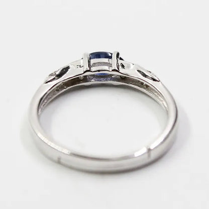 Hotsale natural sapphire ring 3*6mm natural sapphire gemstone silver ring solid 925 silver sapphire ring from Chinese sapphire mine