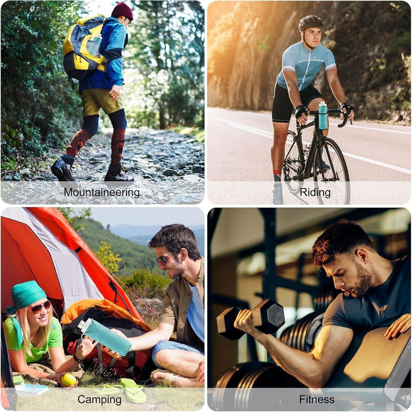 Collapsible Water Bottles Cups Leakproof Valve Reusable BPA Free Silicone Foldable Travel Water Bottle Cup for Gym Camping Hiking Travel Sports Lightweight Durable