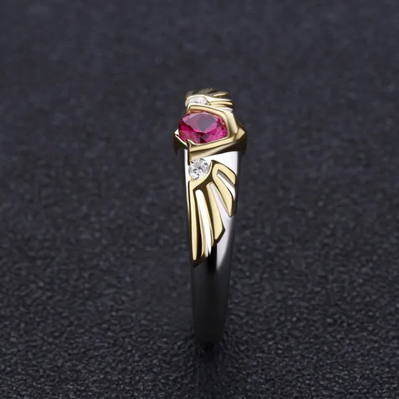 Goron's Ruby Ring Spiritual Stone Link Cosplay 925 Sterling Silver Engagement Ring