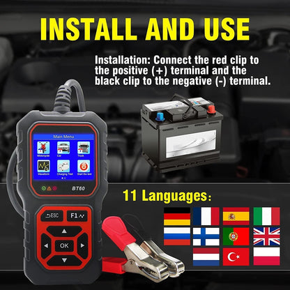 Car Battery Tester 5-36V Battery Load Tester Alternator Cranking Charging System Checker Digital Battery Analyzer 2.4 Inch HD TFT Colour Screen for Heavy Duty Truck Boat Marine Motorcycle - WORLD TIME VISITS