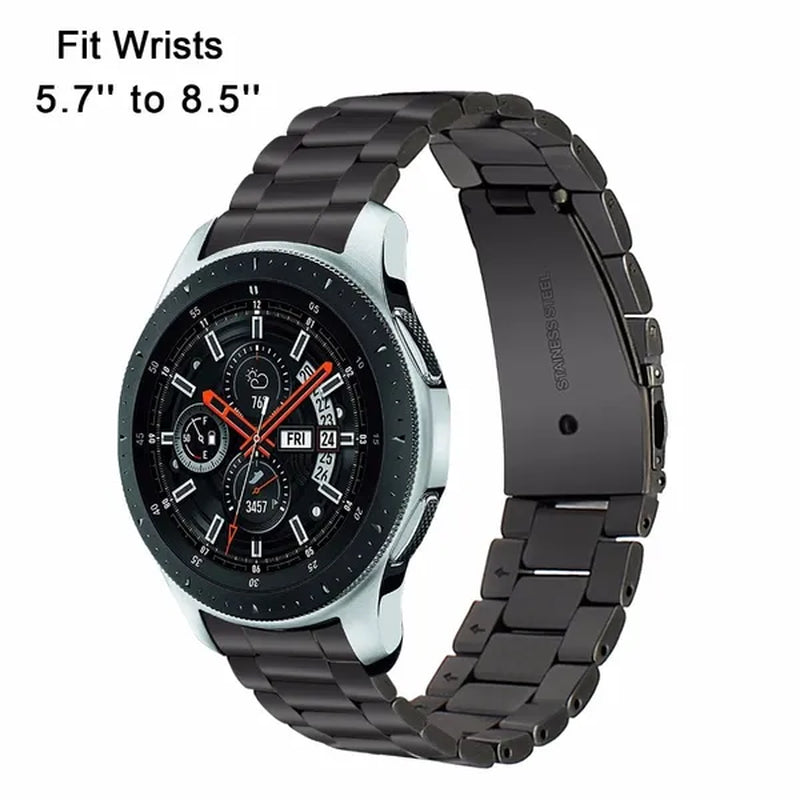 Premium Stainless Steel Watchband for Samsung Galaxy Watch 46mm SM-R800 Sports Band Curved End Strap Wrist Bracelet Silver Black