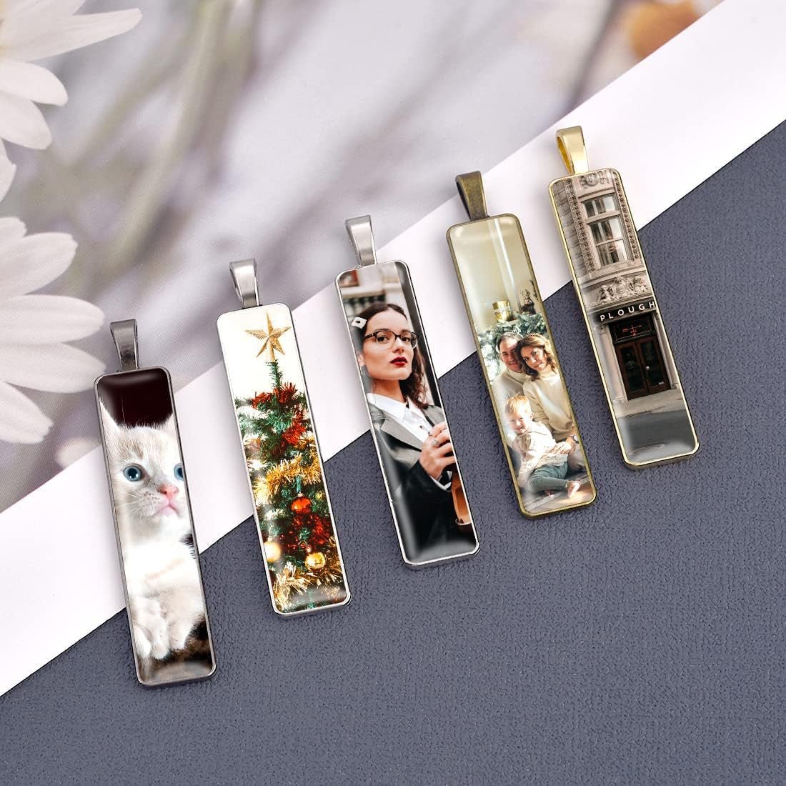 60Pcs Pendant Tray Bezel Setting Kit - 30Pcs Rectangle Cabochon Settings and 30Pcs Rectangle Clear Glass Cabochon Dome Tiles Cameo for DIY Jewelry Making Antique Silver - WORLD TIME VISITS