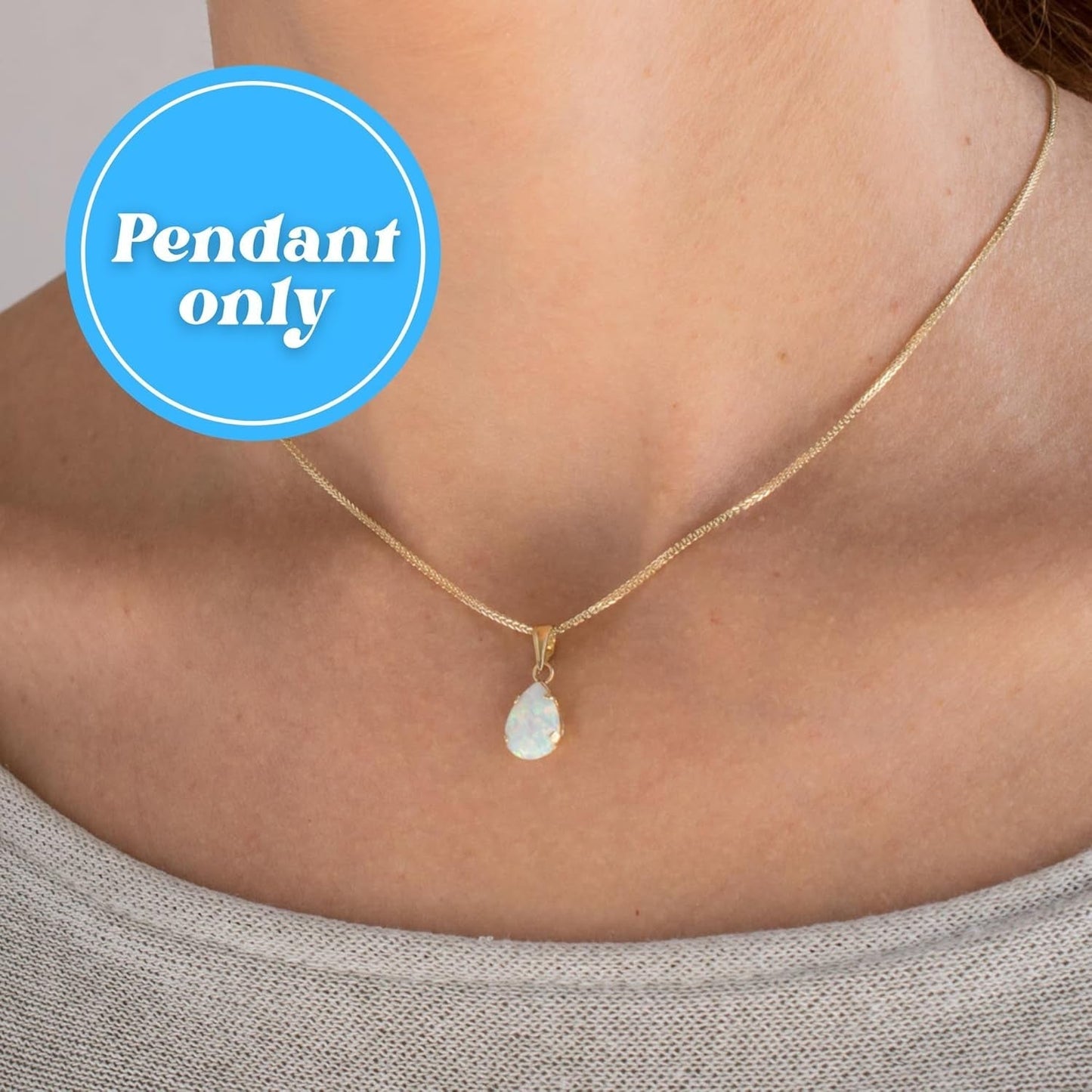 14K Gold Opal Pendant for Women - Gold Pendant -Teardrop Pendant - Gold Dainty Pendant - Solid Gold Pendant - Dainty Gold Pendant - Wedding Pendant for Brides - Opal Jewelry