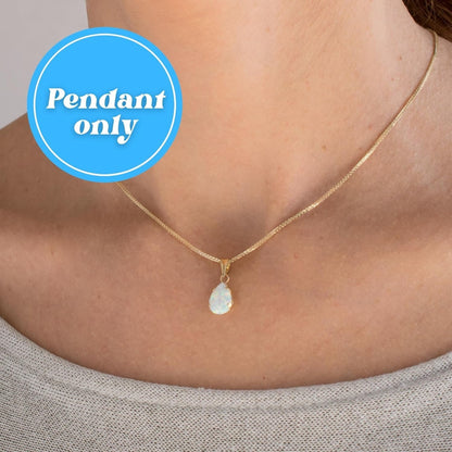 14K Gold Opal Pendant for Women - Gold Pendant -Teardrop Pendant - Gold Dainty Pendant - Solid Gold Pendant - Dainty Gold Pendant - Wedding Pendant for Brides - Opal Jewelry
