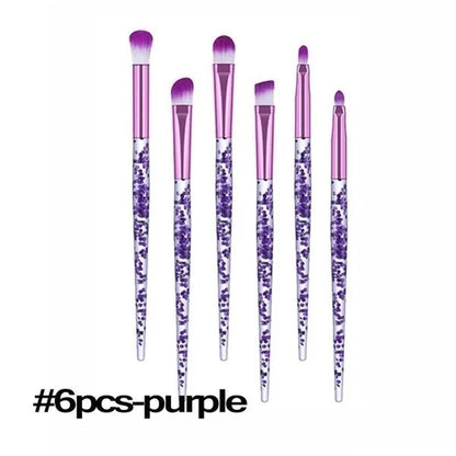 6/10PCS Professional Makeup Brush Diamond Crystal Brush Set Acrylic Handle Foundation Blush Brush Powder Mixed Eye Shadow Tool Kit