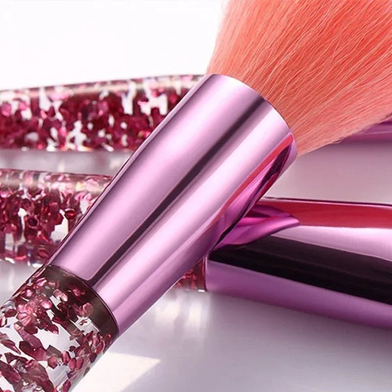 6/10PCS Professional Makeup Brush Diamond Crystal Brush Set Acrylic Handle Foundation Blush Brush Powder Mixed Eye Shadow Tool Kit