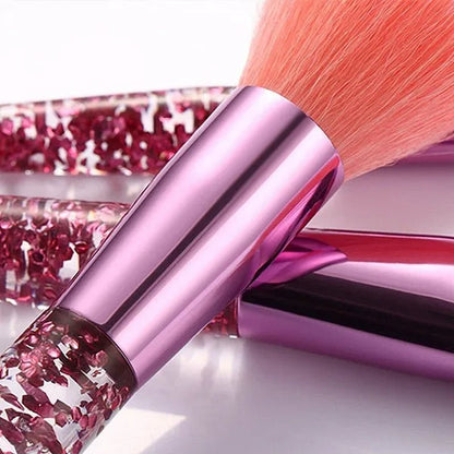 6/10PCS Professional Makeup Brush Diamond Crystal Brush Set Acrylic Handle Foundation Blush Brush Powder Mixed Eye Shadow Tool Kit