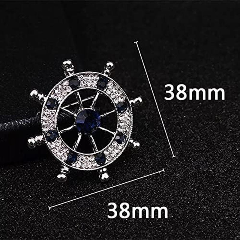 Wild Anchor Brooch Diamond Suit Collar Flower Brooch Accessories Male Navy Wind Rudder Pin Badge Buckle