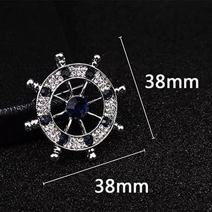 Wild Anchor Brooch Diamond Suit Collar Flower Brooch Accessories Male Navy Wind Rudder Pin Badge Buckle